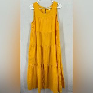 Chelsea & Violet Yellow Tiered Dress